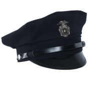 US Police Schirmmütze mit Abzeichen, blau 